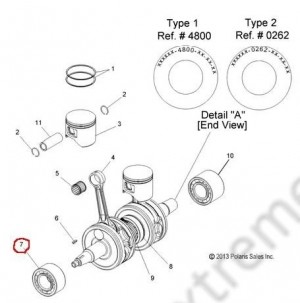 Подшипник коленвала POLARIS F-553312